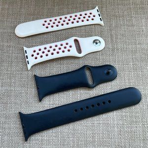 Unbranded 2 Replacement Band for iWatch Black/White Tone Sport Rubber Strap 44mm